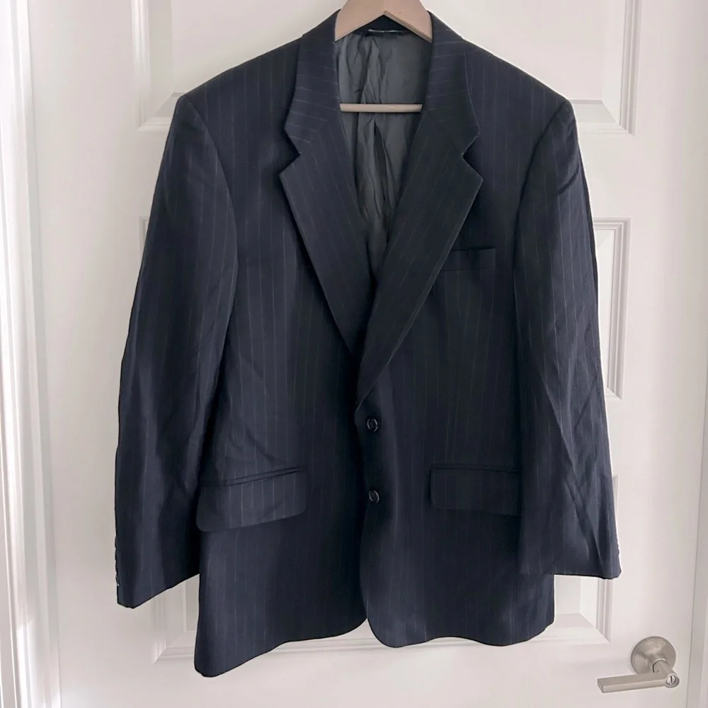 Burberry Pinstripe Blazer Navy Blue Size 42R